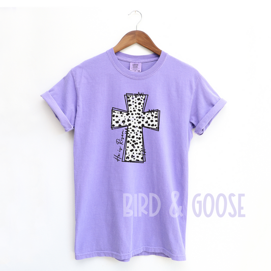 Dalmation Cross on Purple Comfort Colors